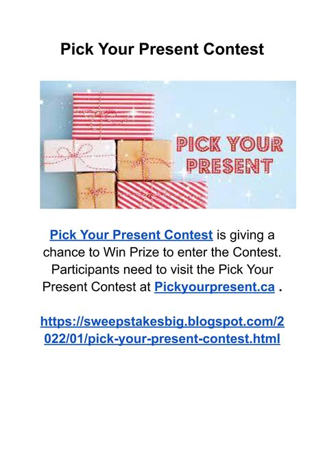 Pick Your Present Contest .